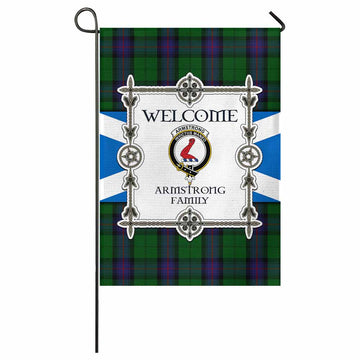 Armstrong Family Crest Tartan Welcome Garden Flag Saltire Harmony Style
