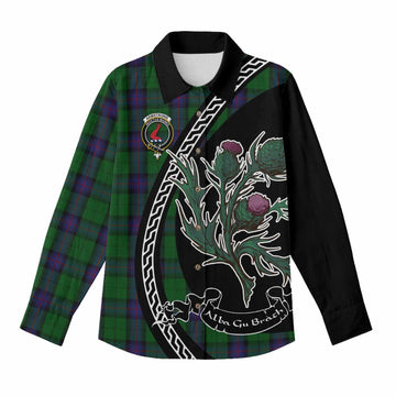 Armstrong Family Crest Tartan Women Casual Shirt Alba Thistle Inspired