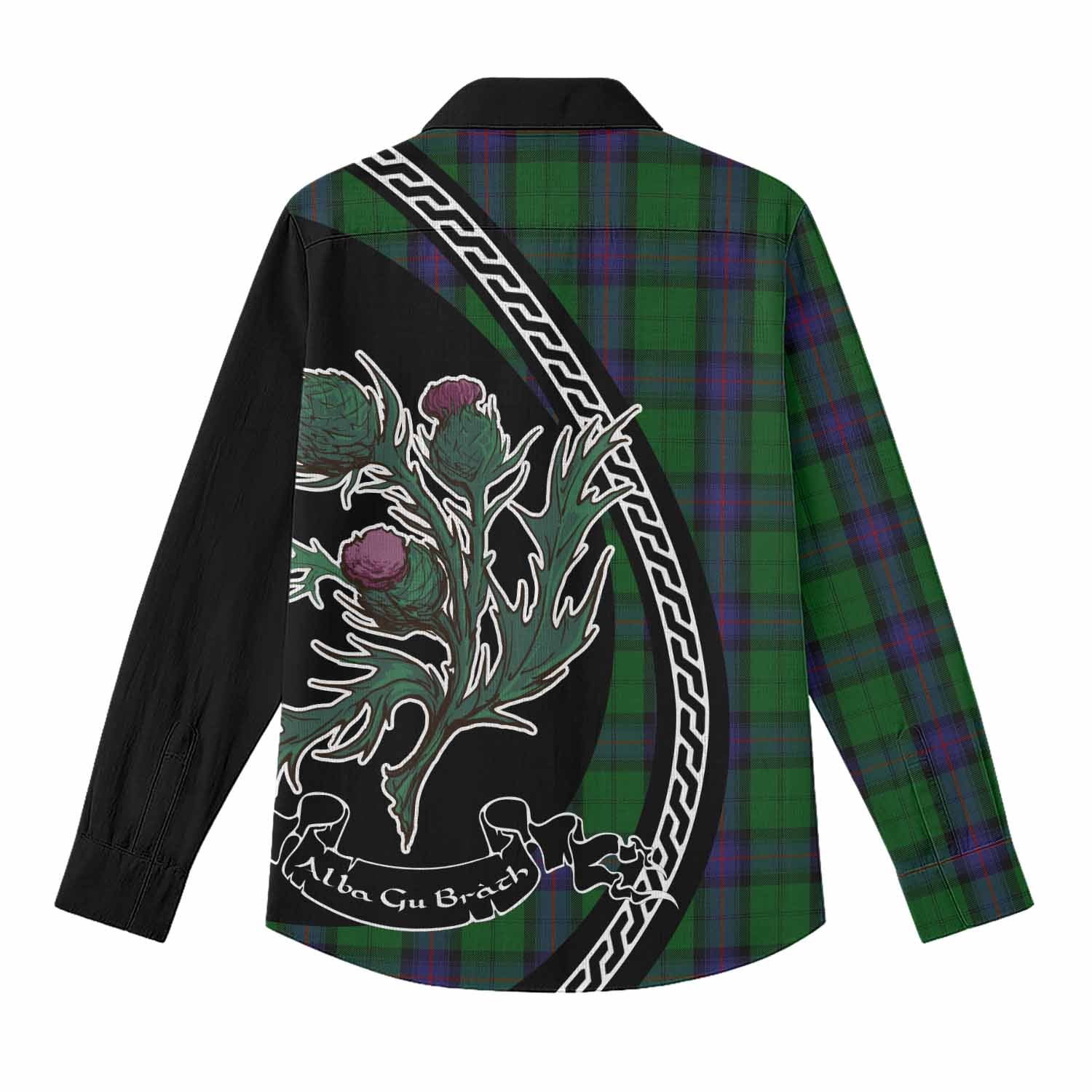 Armstrong Family Crest Tartan Women Casual Shirt Alba Thistle Inspired - Tartan Vibes Clothing