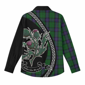 Armstrong Family Crest Tartan Women Casual Shirt Alba Thistle Inspired