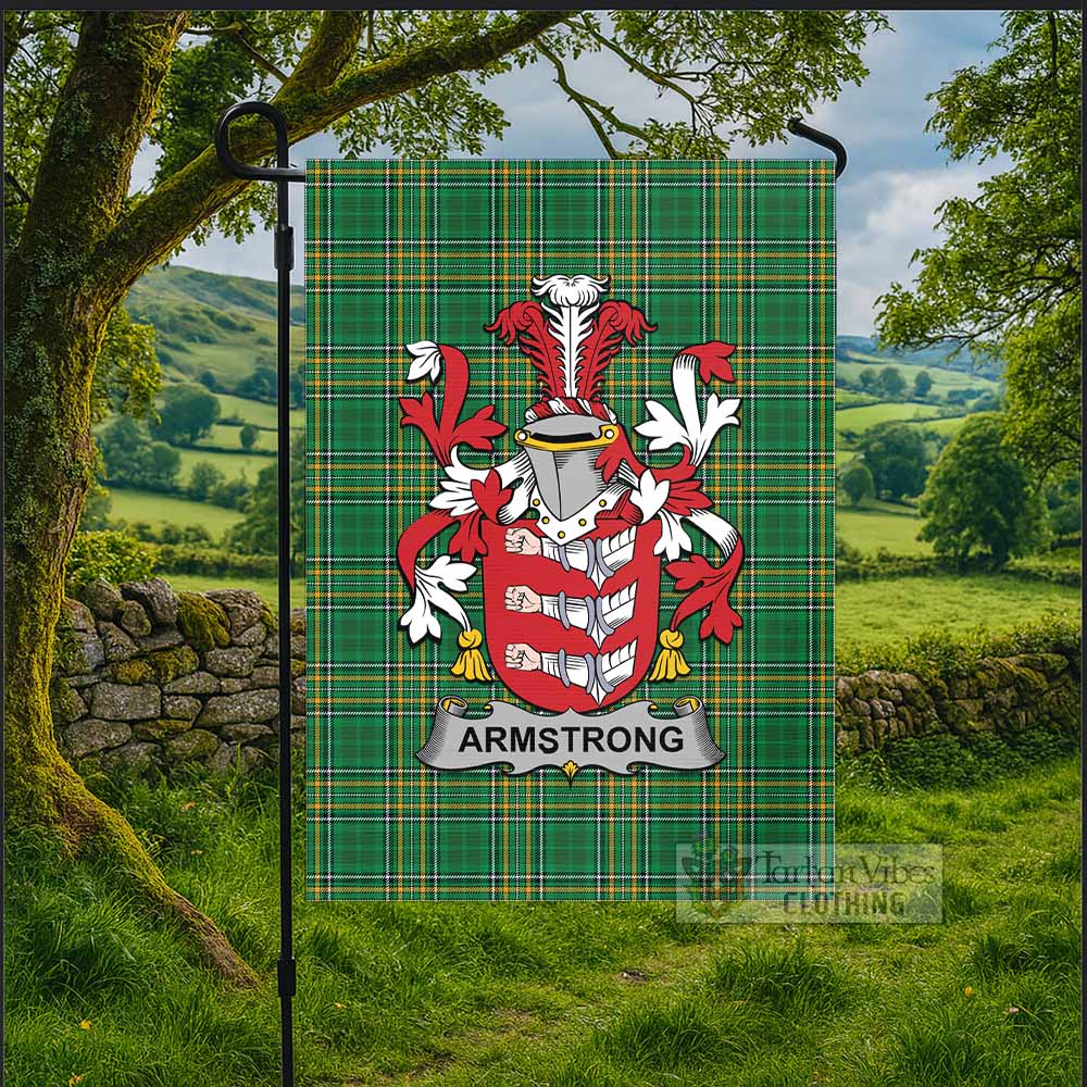 Armstrong Irish Clan Tartan Flag with Coat of Arms