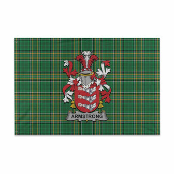 Armstrong Irish Clan Tartan House Flag with Coat of Arms