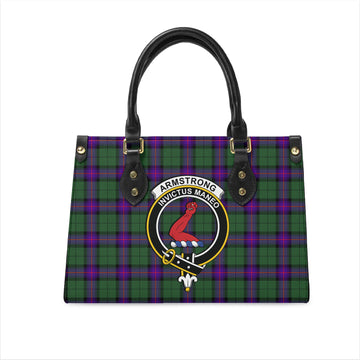 Armstrong Modern Tartan Leather Bag with Family Crest
