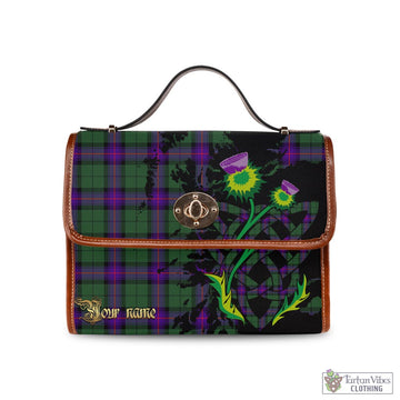 Armstrong Modern Tartan Waterproof Canvas Bag with Scotland Map and Thistle Celtic Accents