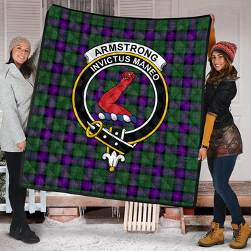 Armstrong Modern Tartan Quilt with Family Crest