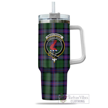 Armstrong Modern Tartan and Family Crest Tumbler with Handle