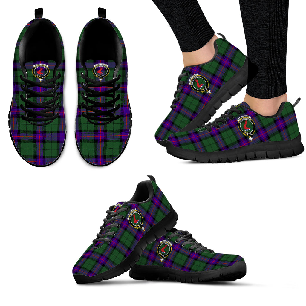 Armstrong Modern Tartan Sneakers with Family Crest - Tartanvibesclothing