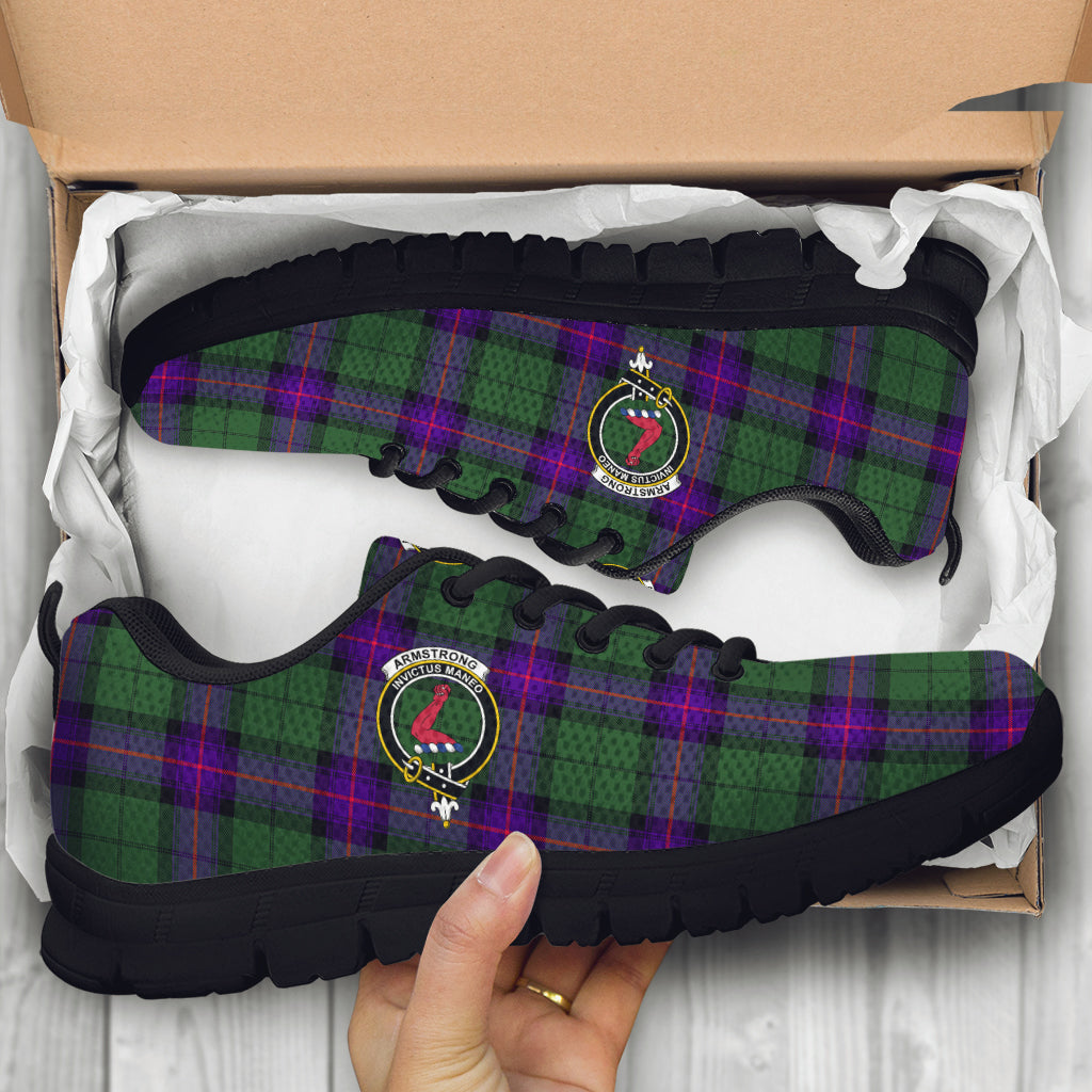 Armstrong Modern Tartan Sneakers with Family Crest - Tartanvibesclothing