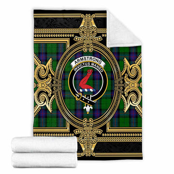 Armstrong Scottish Tartan Crest Blanket Royal Stylized