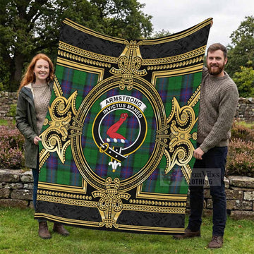Armstrong Scottish Tartan Crest Blanket Royal Stylized