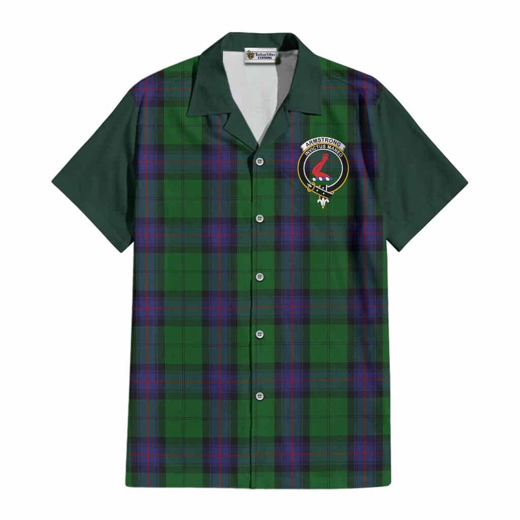 Armstrong Tartan Accent Cotton Hawaiian Shirt with Family Crest