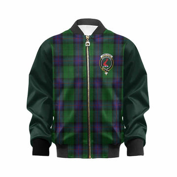 Armstrong Tartan Accent Kid Bomber Jacket with Family Crest