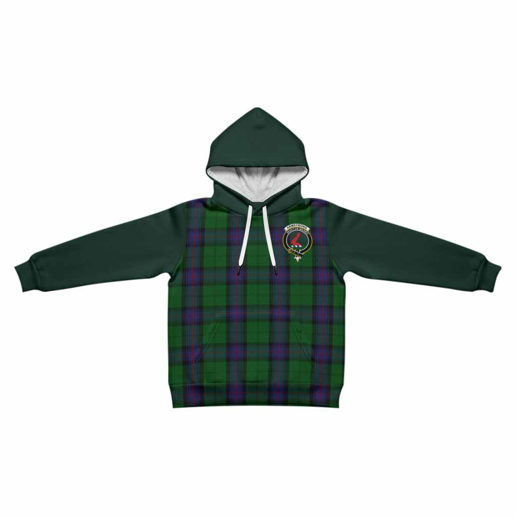 Armstrong Tartan Accent Kid Hoodie with Family Crest