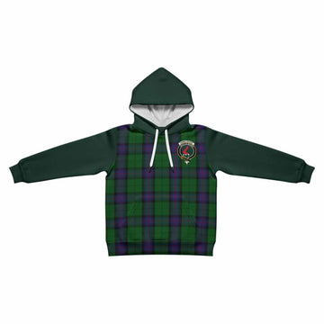 Armstrong Tartan Accent Kid Hoodie with Family Crest
