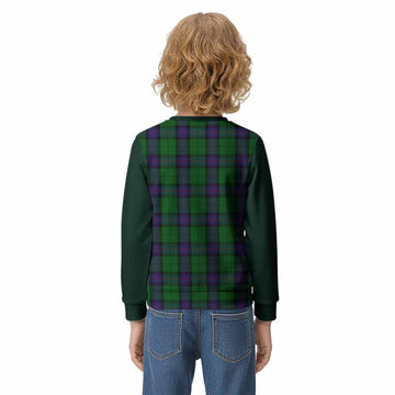 Armstrong Tartan Accent Kid Knitted Sweatshirt with Family Crest