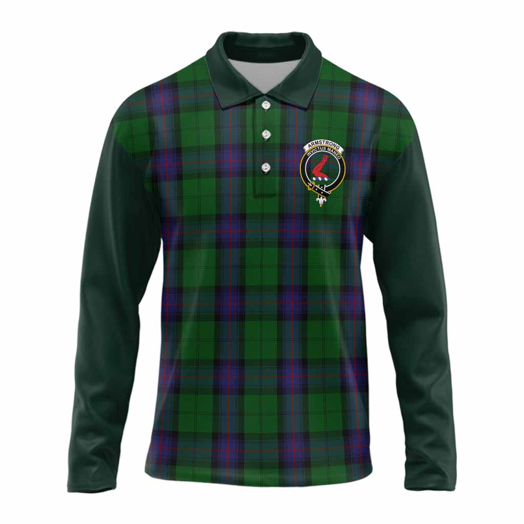 Armstrong Tartan Accent Long Sleeve Polo Shirt with Family Crest