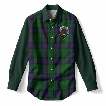 Armstrong Tartan Accent Women Casual Shirt with Family Crest