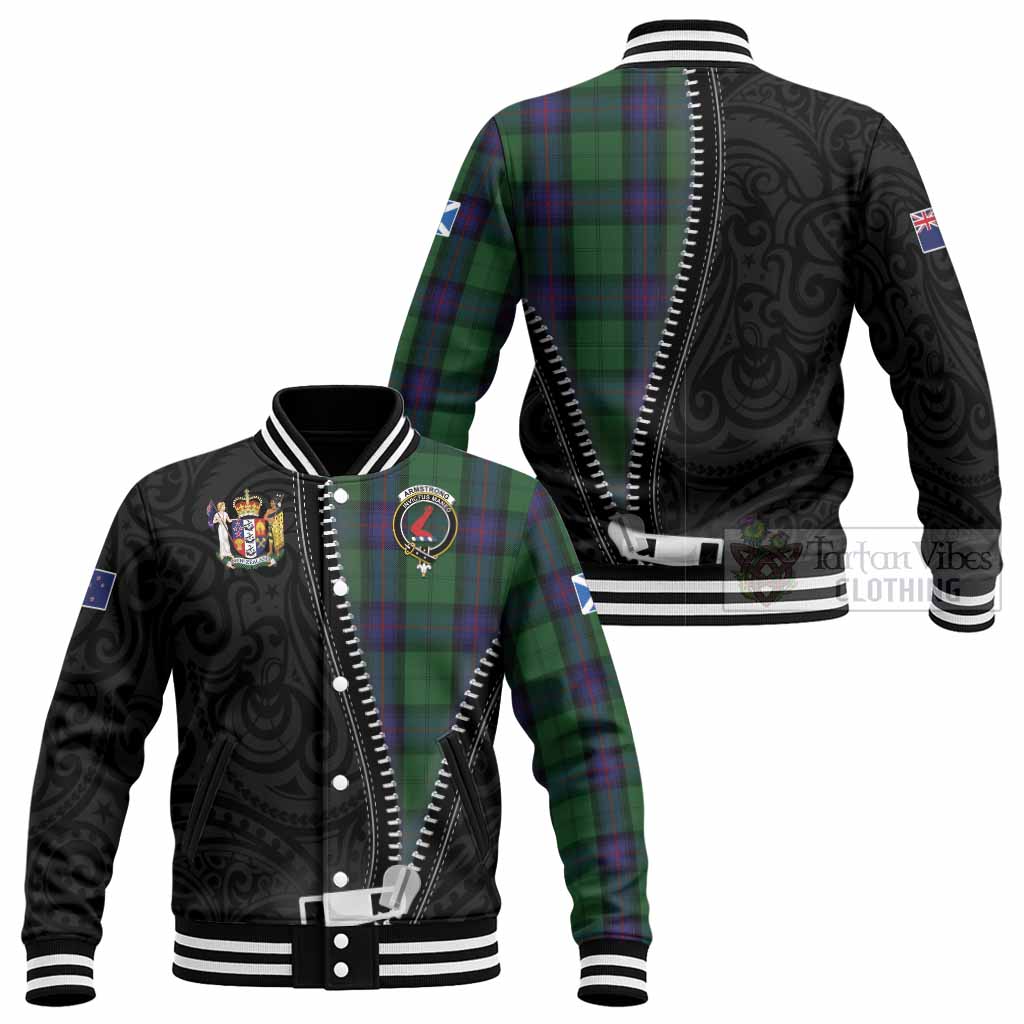 Armstrong Tartan Baseball Jacket New Zealand Pattern Unique Zipper Stylized