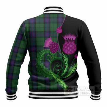 Armstrong Tartan Baseball Jacket Traditional Scottish Thistle