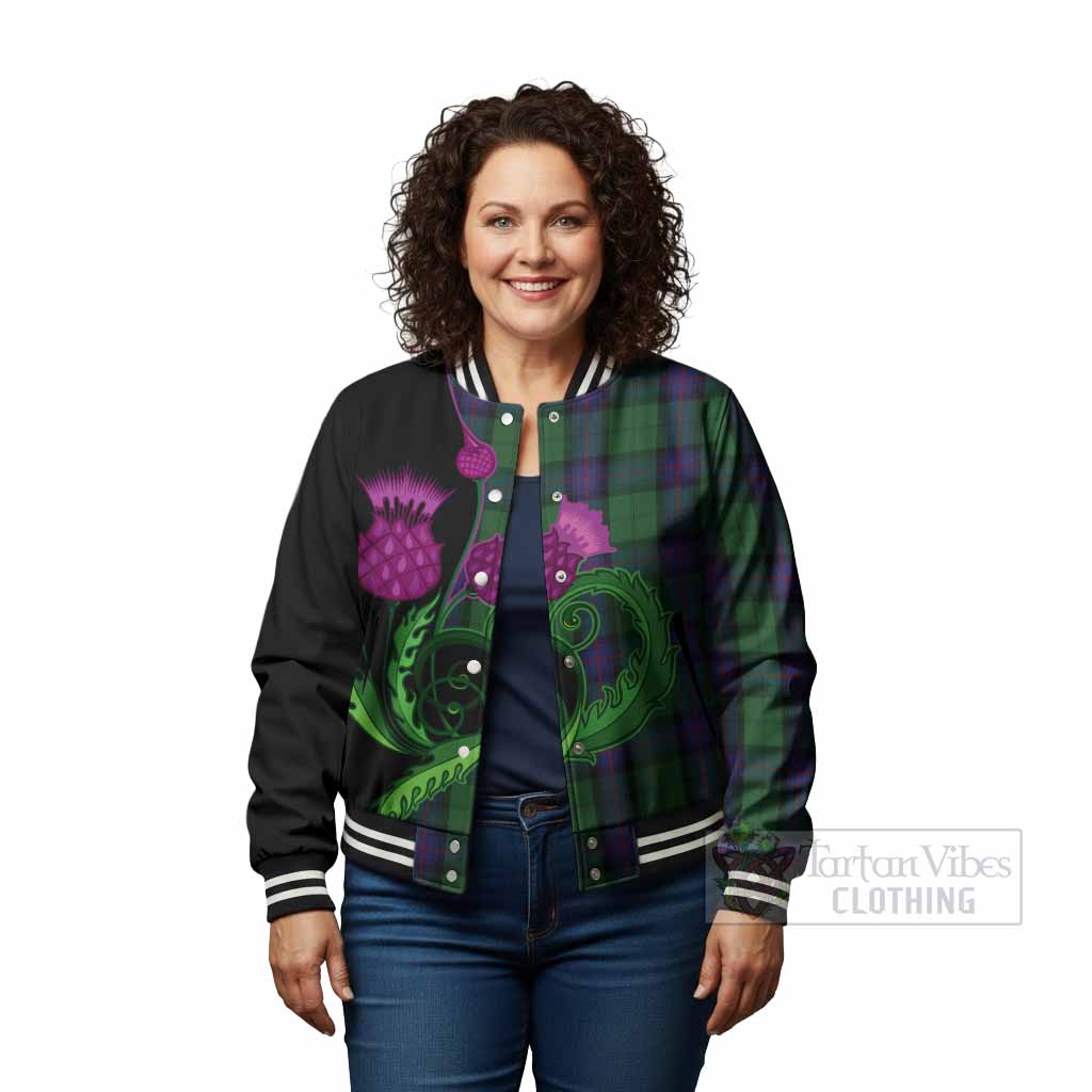 Armstrong Tartan Baseball Jacket Traditional Scottish Thistle