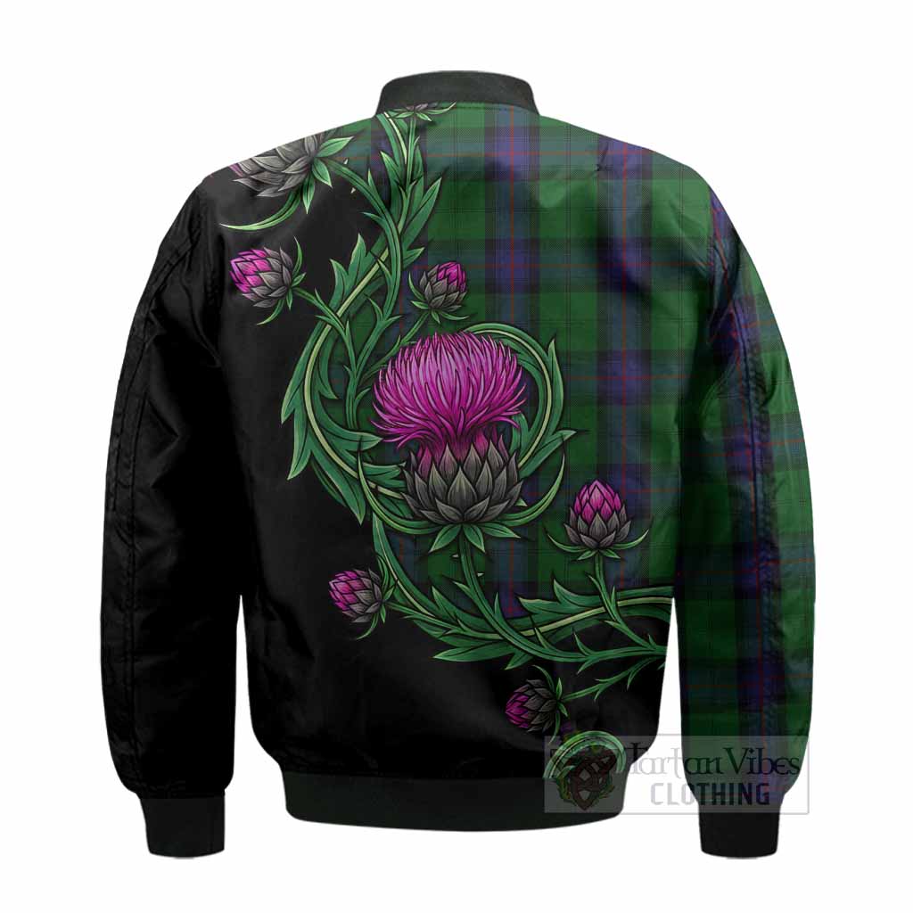 Armstrong Tartan Bomber Jacket Resilient Scottish Thistle - Tartan Vibes Clothing