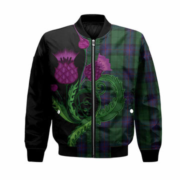 Armstrong Tartan Bomber Jacket Traditional Scottish Thistle