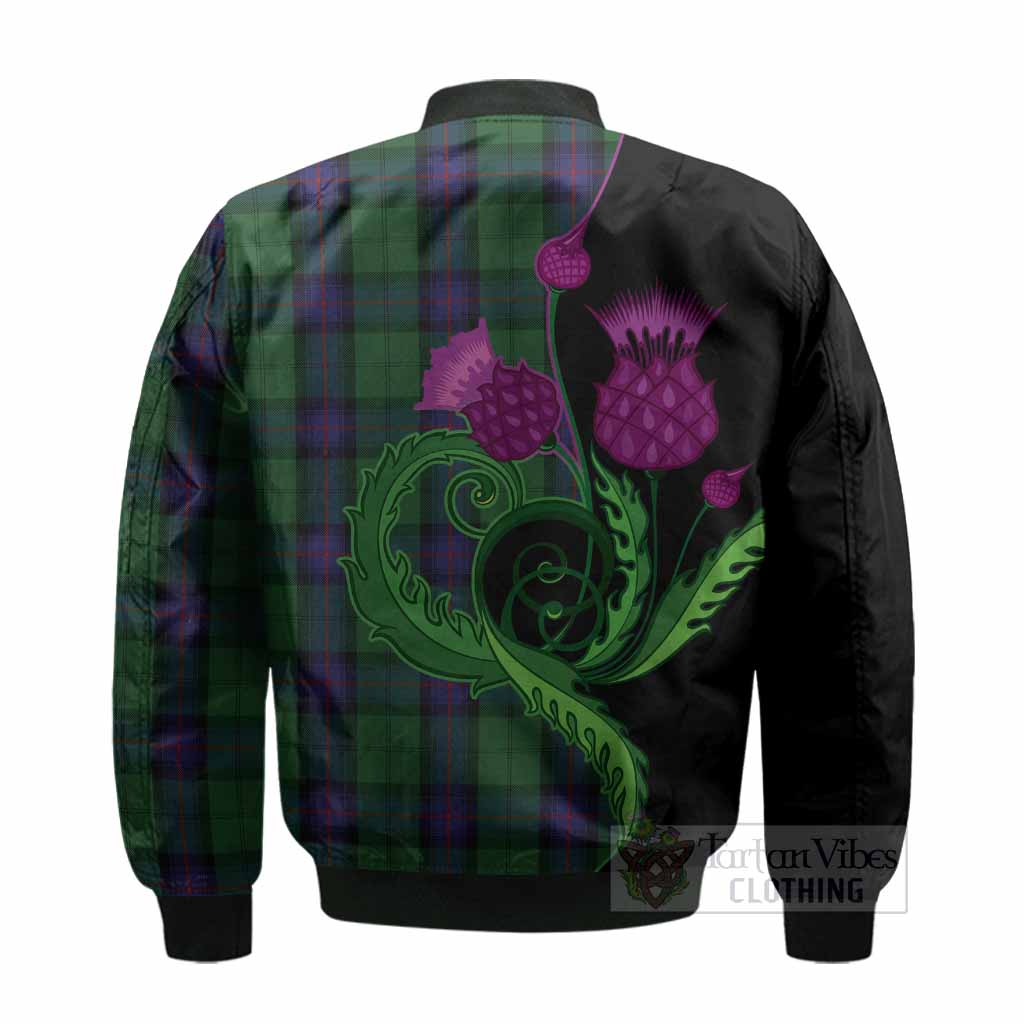 Armstrong Tartan Bomber Jacket Traditional Scottish Thistle