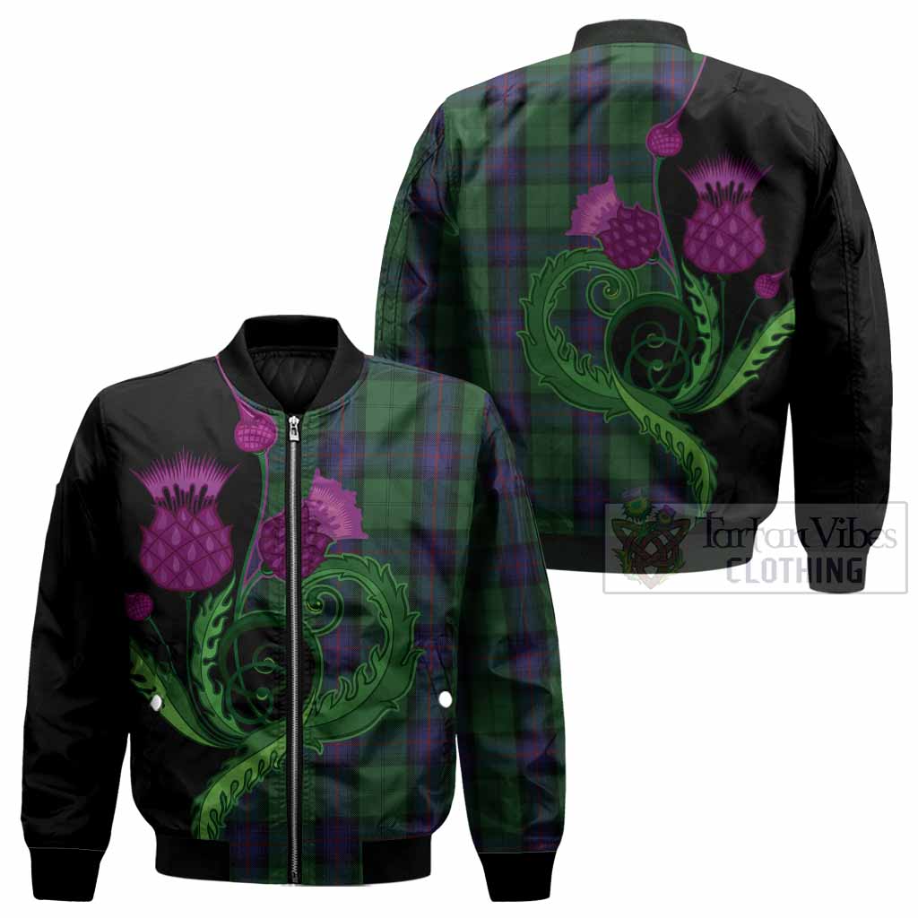 Armstrong Tartan Bomber Jacket Traditional Scottish Thistle