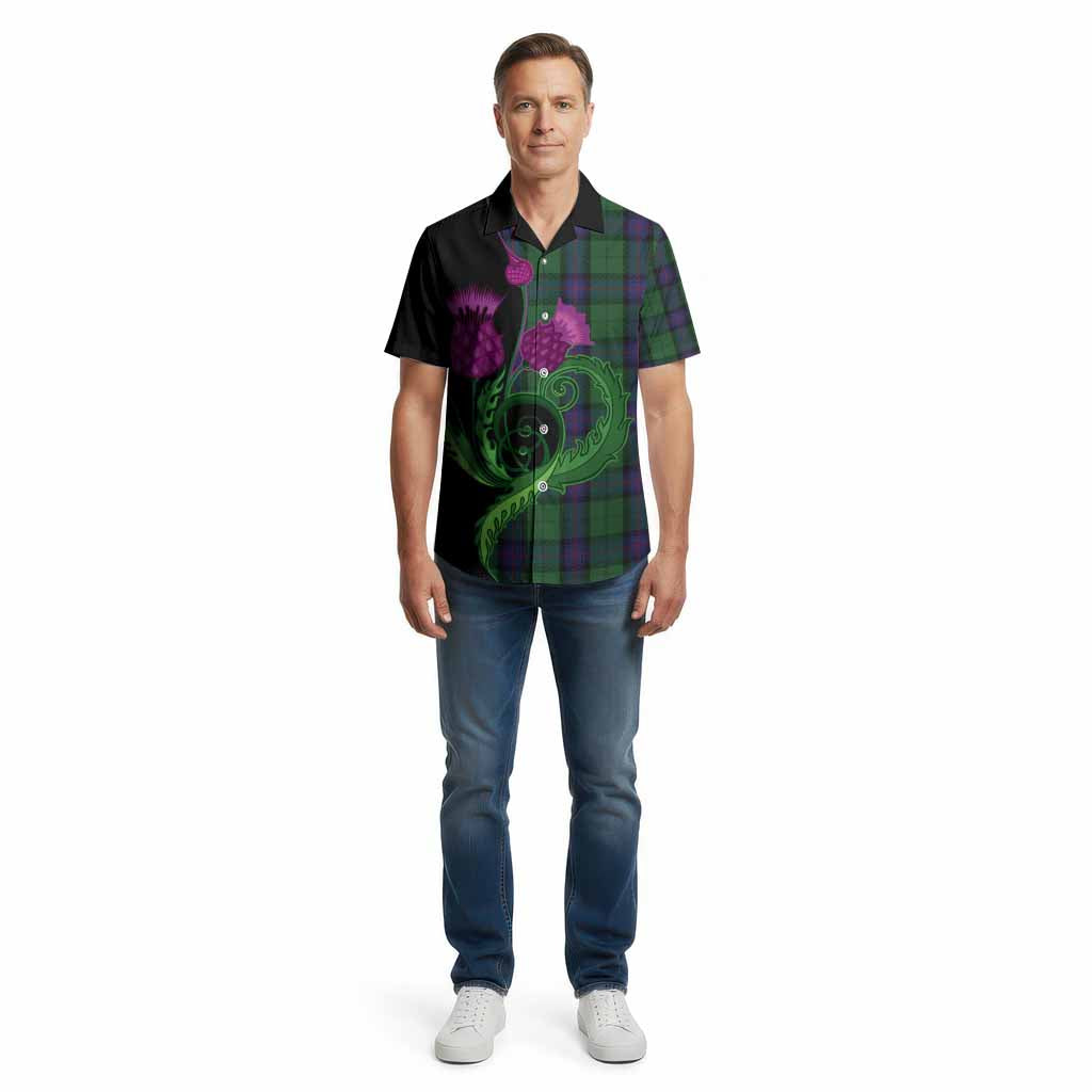 Armstrong Tartan Cotton Hawaiian Shirt Traditional Scottish Thistle