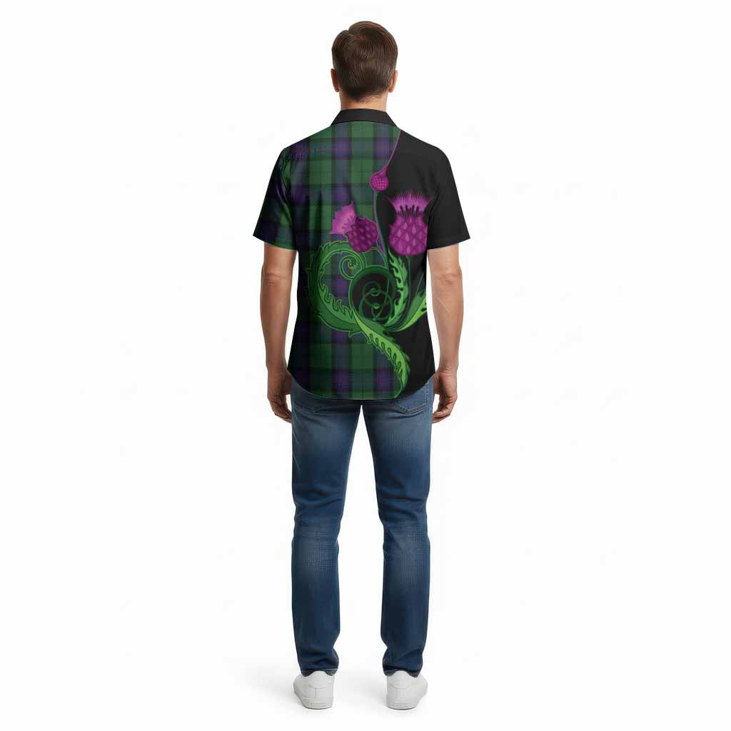 Armstrong Tartan Cotton Hawaiian Shirt Traditional Scottish Thistle