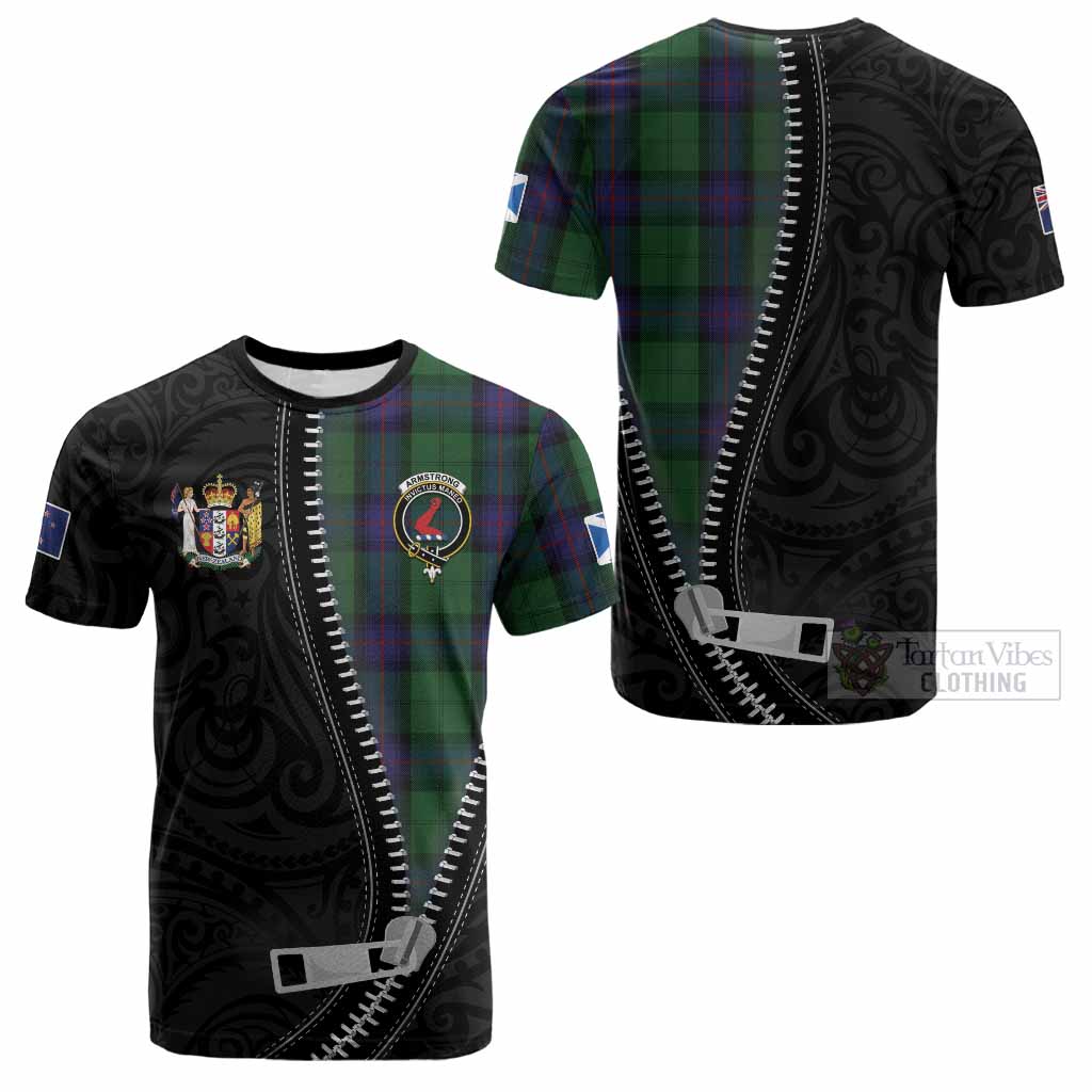 Armstrong Tartan Cotton T-shirt New Zealand Pattern Unique Zipper Stylized