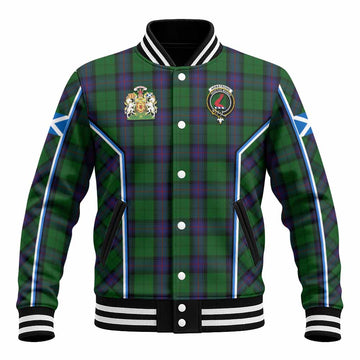 Armstrong Tartan Crest Baseball Jacket Scotland Coat of Arm Flag Style