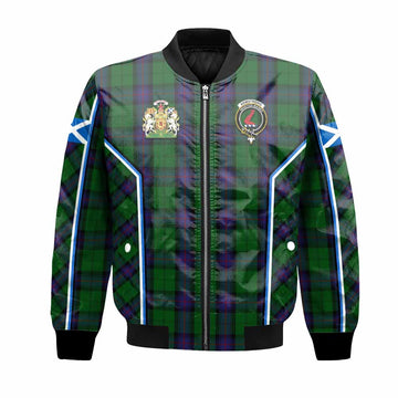 Armstrong Tartan Crest Bomber Jacket Scotland Coat of Arm Flag Style
