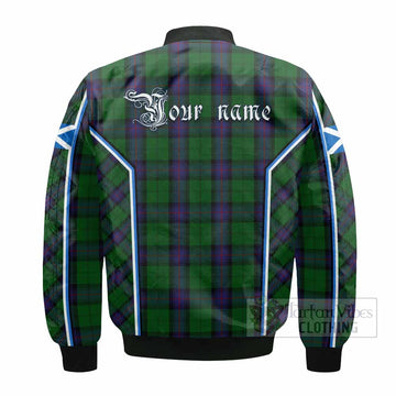 Armstrong Tartan Crest Bomber Jacket Scotland Coat of Arm Flag Style