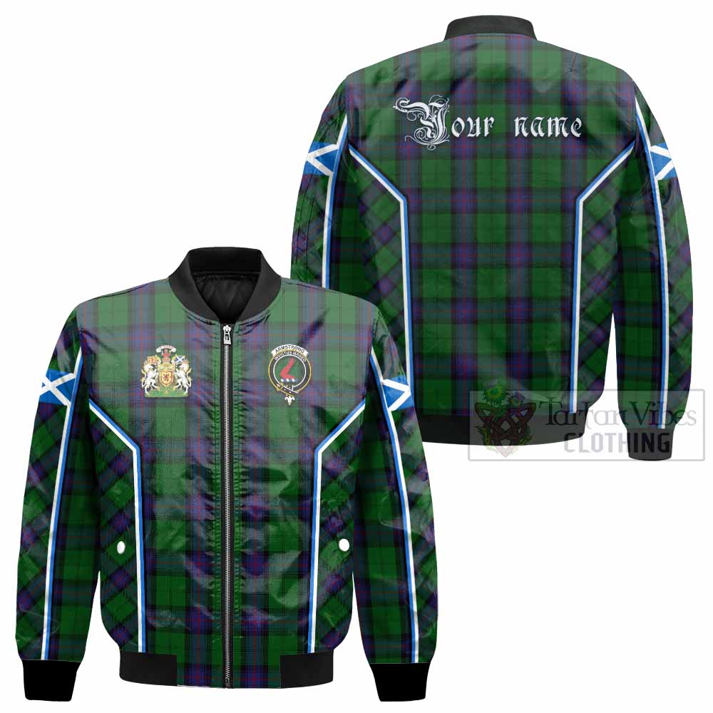 Armstrong Tartan Crest Bomber Jacket Scotland Coat of Arm Flag Style - Tartan Vibes Clothing