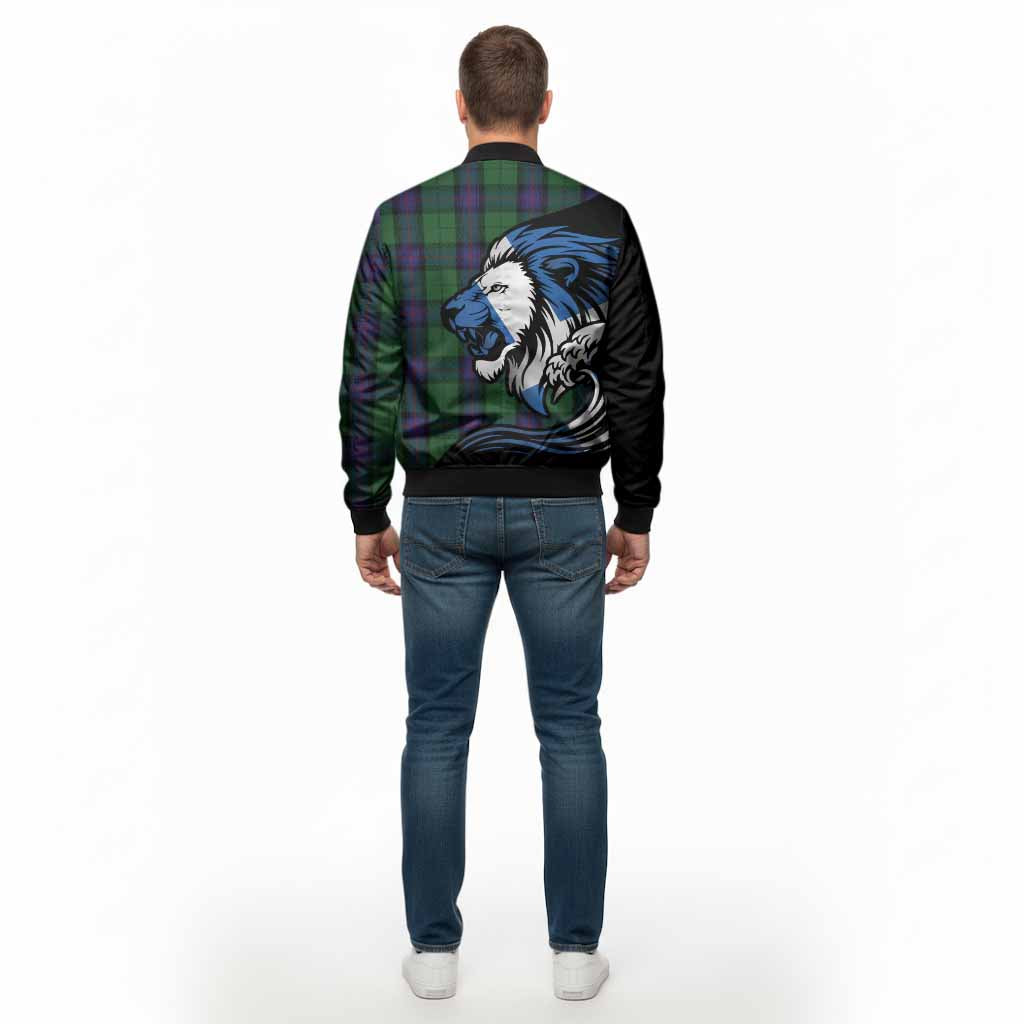 Armstrong Tartan Crest Bomber Jacket Scottish Golden Lions Wave Flow