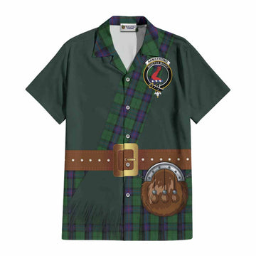 Armstrong Tartan Crest Cotton Hawaiian Shirt Kilt Costume Style