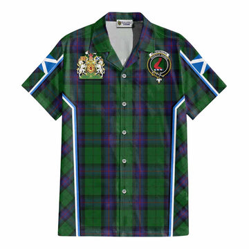 Armstrong Tartan Crest Cotton Hawaiian Shirt Scotland Coat of Arm Flag Style - Tartan Vibes Clothing