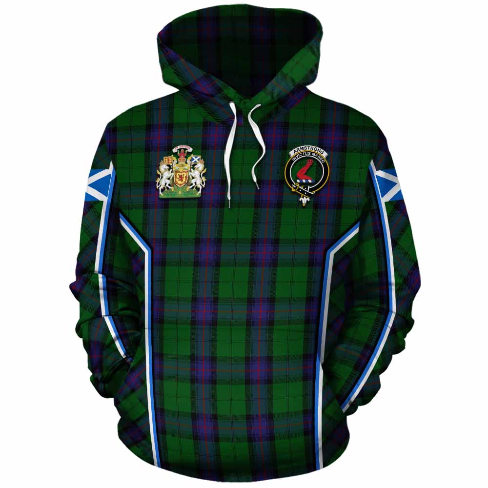Armstrong Tartan Crest Cotton Hoodie Scotland Coat of Arm Flag Style - Tartan Vibes Clothing