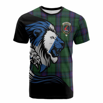 Armstrong Tartan Crest Cotton T-shirt Scottish Golden Lions Wave Flow