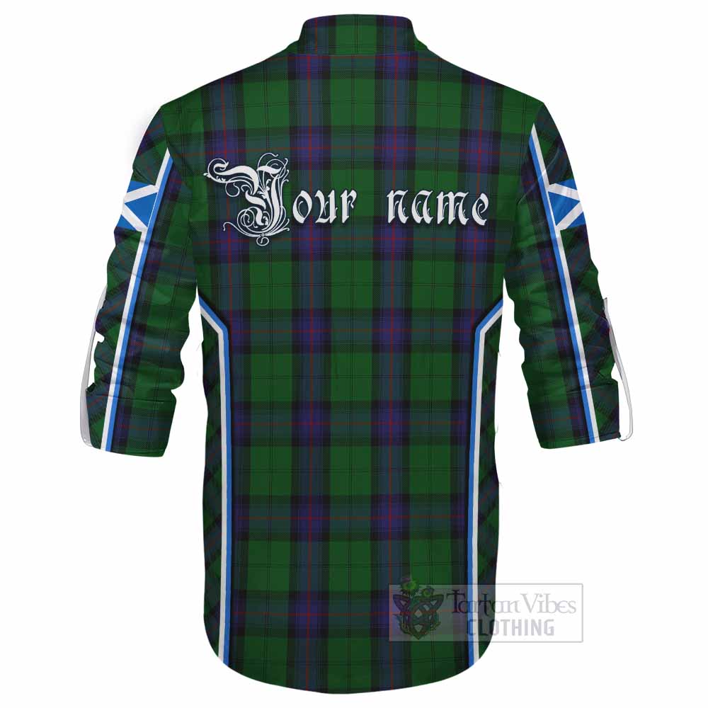 Armstrong Tartan Crest Ghillie Kilt Shirt Scotland Coat of Arm Flag Style - Tartan Vibes Clothing
