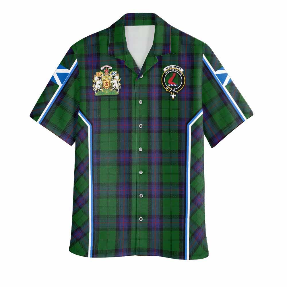 Armstrong Tartan Crest Hawaiian Shirt Scotland Coat of Arm Flag Style - Tartan Vibes Clothing