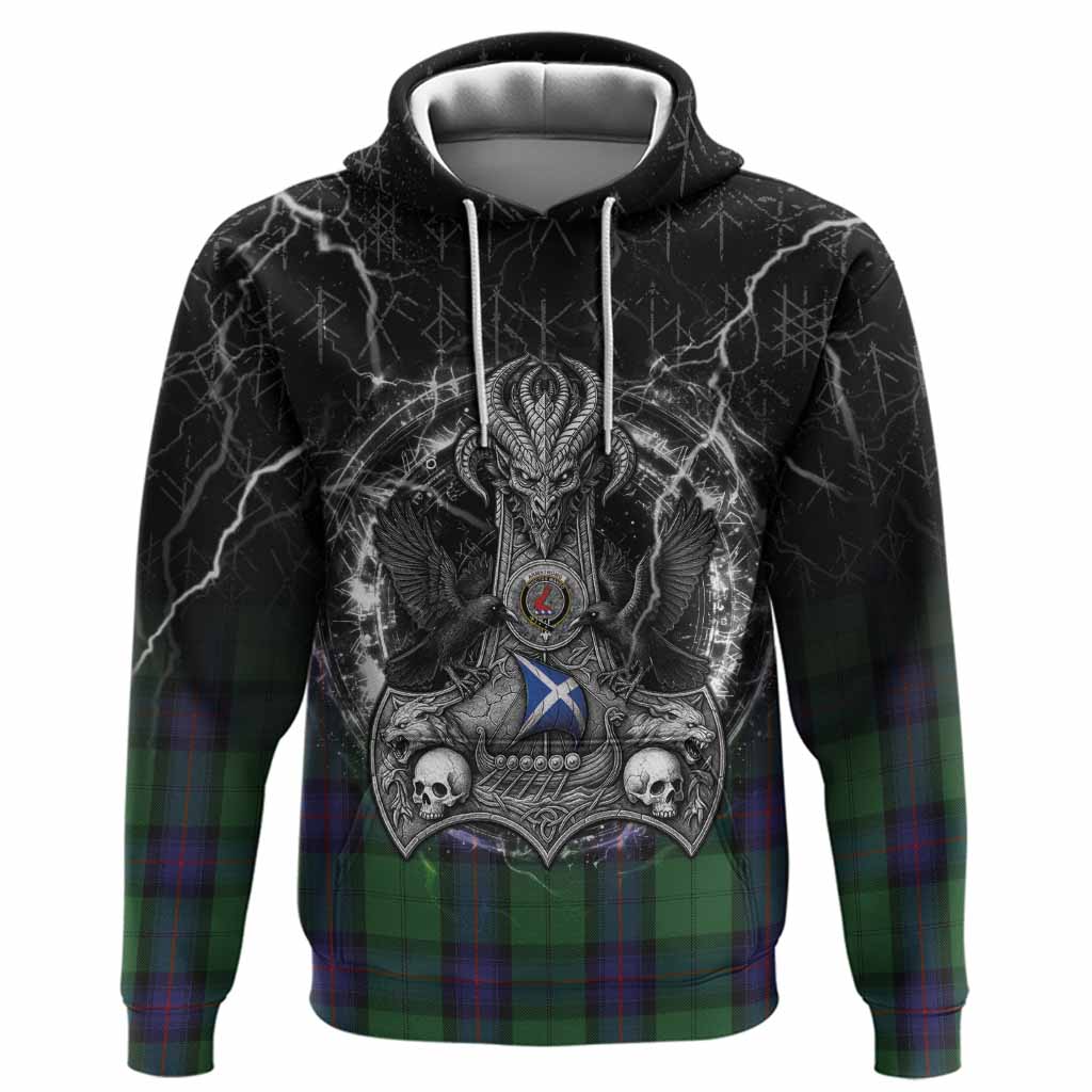 Armstrong Tartan Crest Hoodie Celtic Odin's Raven Legacy