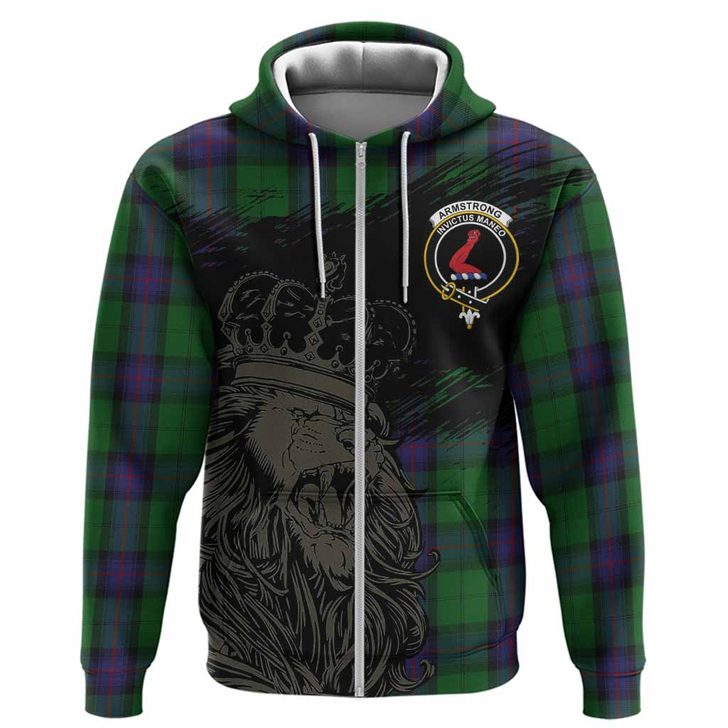 Armstrong Tartan Crest Hoodie Crowned Lion Heritage Style