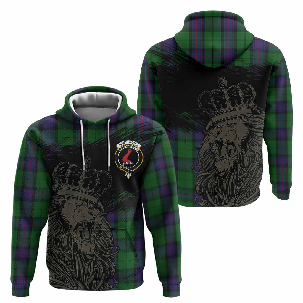 Armstrong Tartan Crest Hoodie Crowned Lion Heritage Style
