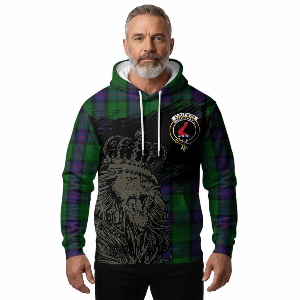 Armstrong Tartan Crest Hoodie Crowned Lion Heritage Style