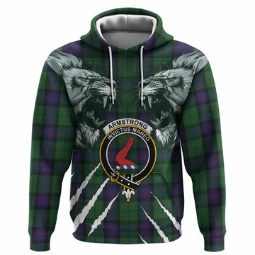 Armstrong Tartan Crest Hoodie Ferocious Lion Style