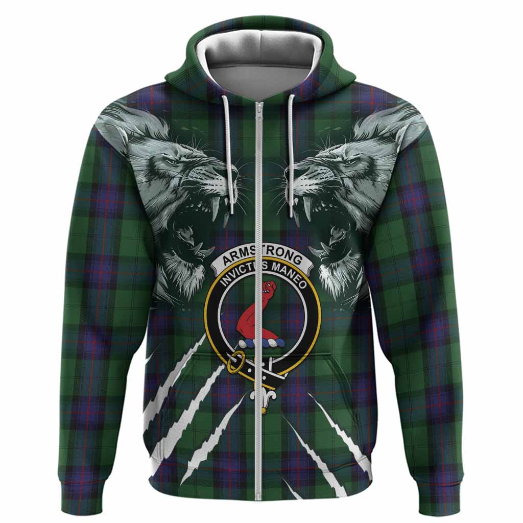 Armstrong Tartan Crest Hoodie Ferocious Lion Style