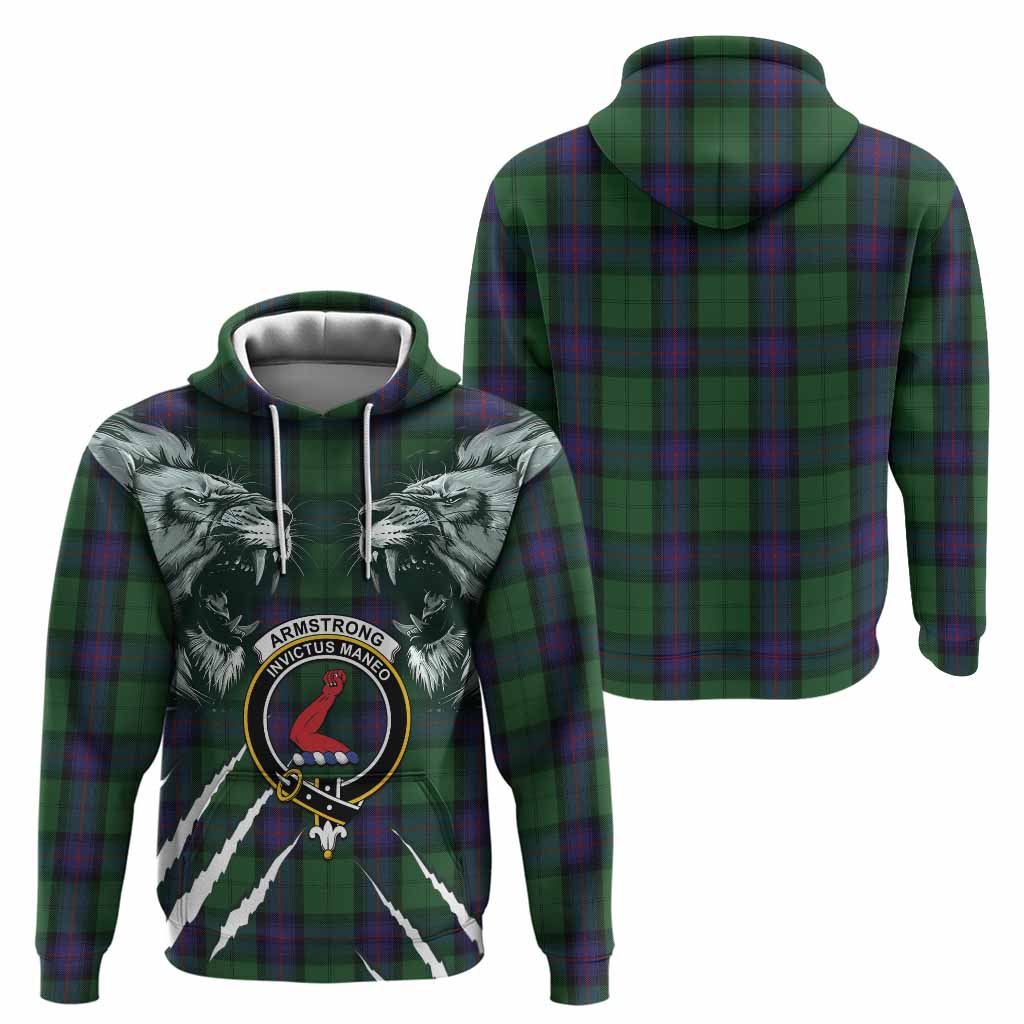 Armstrong Tartan Crest Hoodie Ferocious Lion Style