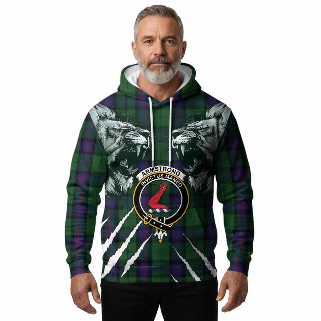 Armstrong Tartan Crest Hoodie Ferocious Lion Style